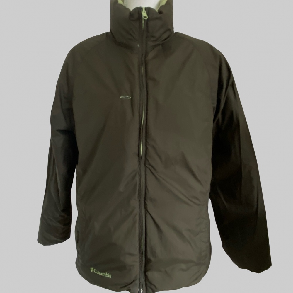 Columbia Womens Dark Green Reversible Down Casual Outdoor Light Jacket- Sz-S